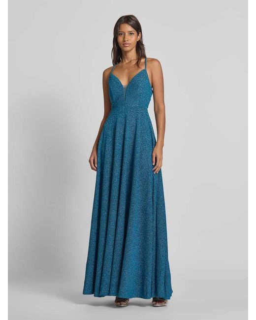 Jake*s Blue Abendkleid mit tiefem V-Ausschnitt und Cut Out