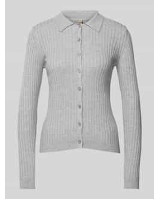 Soya Concept Gebreid Jack Met Knoopsluiting, Model 'Fetima' in het Gray