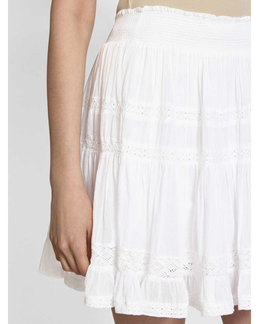 Neo Noir Minirok Met Gehaakt Kant in het White