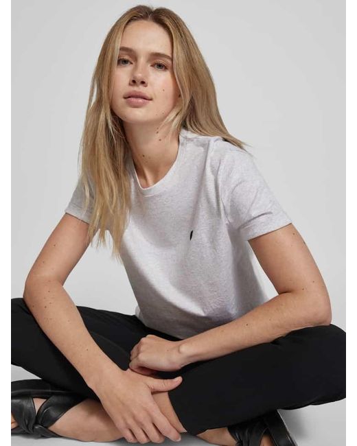 Opus White T-Shirt mit Motiv-Stitching Modell 'Serz'