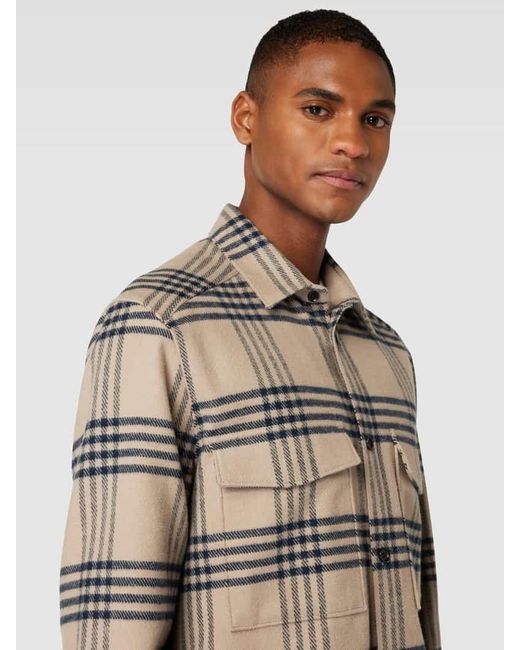 Drykorn Hemdjacke mit Glencheck-Muster Modell 'GUNRAY' in Gray für Herren
