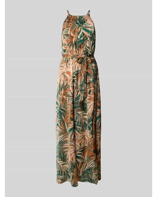 Apricot Metallic Maxikleid mit Bindegürtel