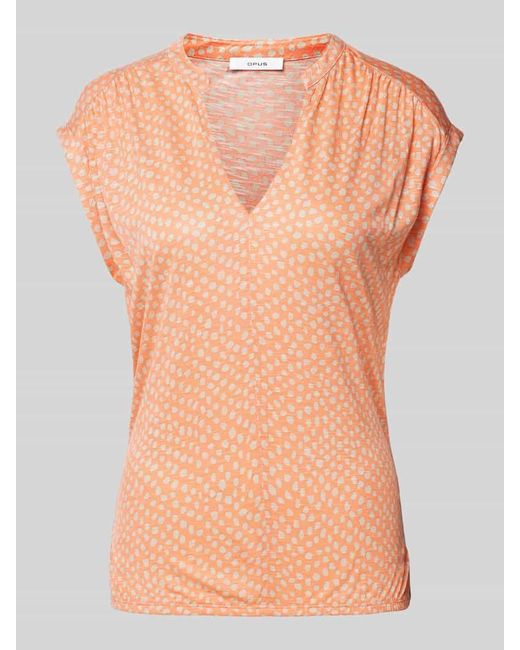 Opus Pink T-Shirt aus Viskose mit Allover-Muster Modell 'Sandu'