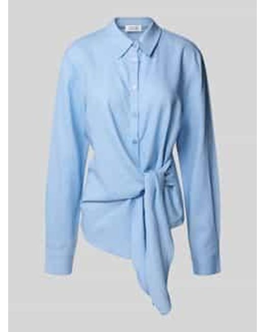 Guido Maria Kretschmer Slim Fit Linnen Blouse Met Knoopdetail in het Blue
