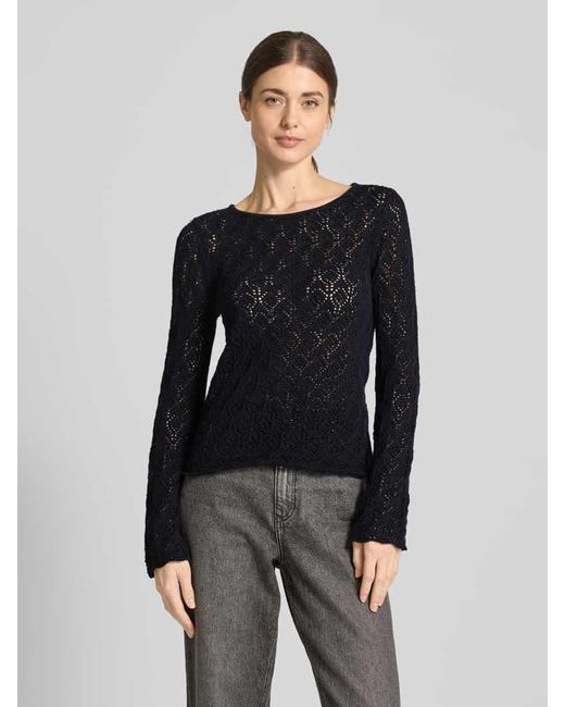 SELECTED Black Strickpullover Mit Rundhalsausschnitt Modell 'Niva'