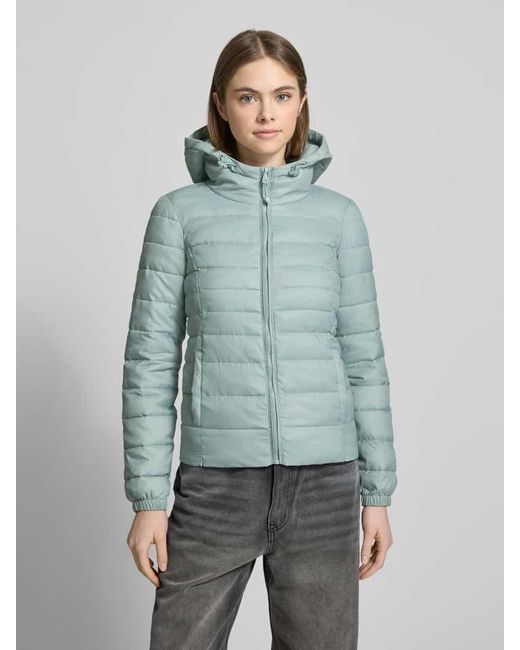 ONLY Blue Regular Fit Steppjacke Mit Kapuze Modell 'Tahoe'