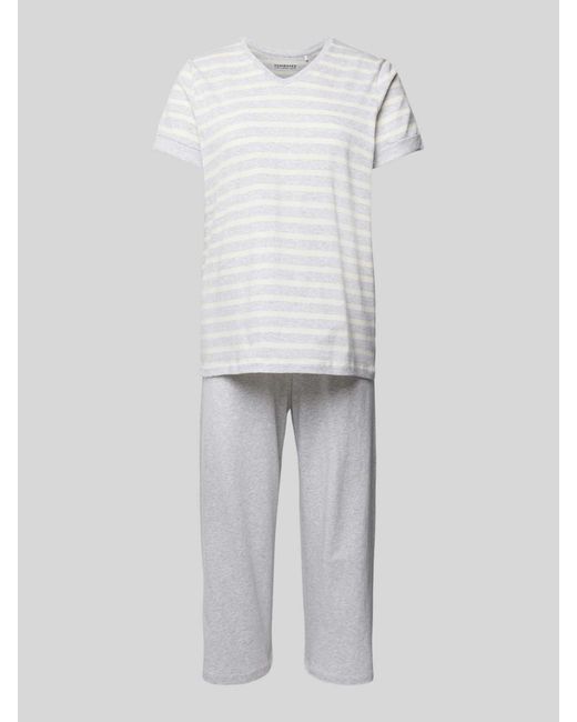Schiesser Pyjama Met Streepmotief in het White