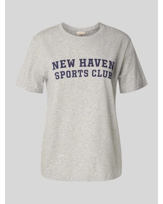 Gant Regular Fit T-Shirt Met Ronde Hals in het Gray