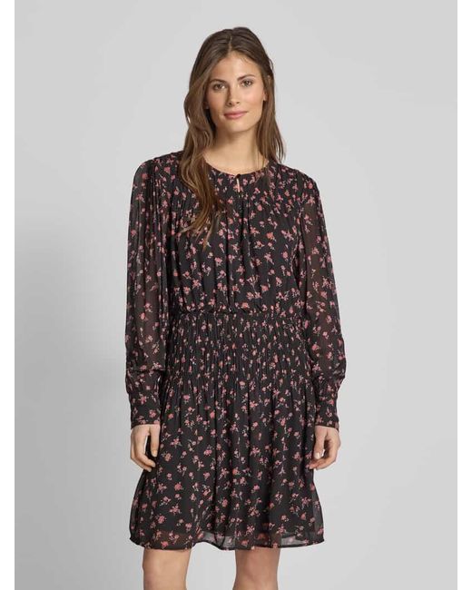 MSCH Copenhagen Black Knielanges Kleid mit Schlüsselloch-Ausschnitt