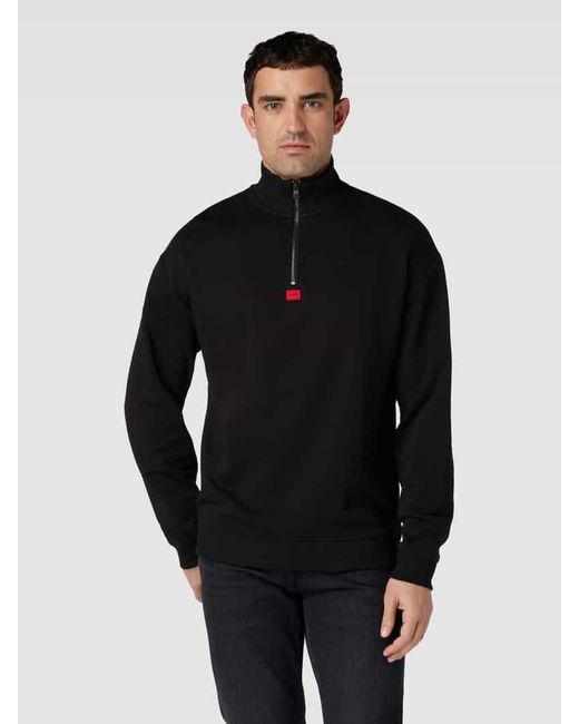 HUGO Sweatshirt mit Label-Detail Modell 'Durty' in Black für Herren