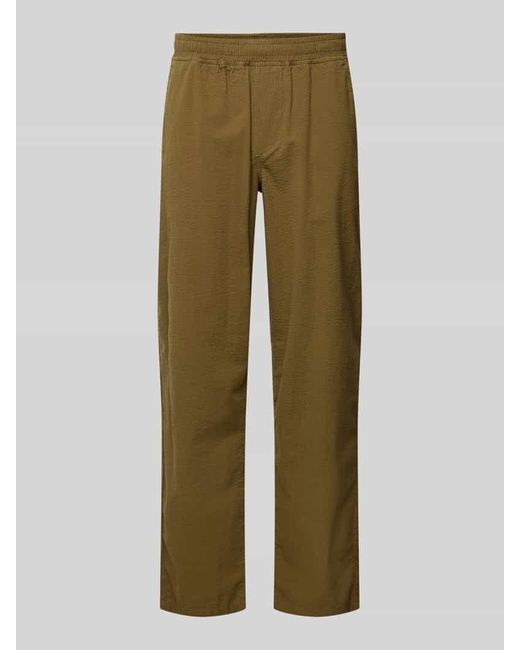 Forét Regular Fit Hose mit elastischem Bund Modell 'CALM' in Green für Herren