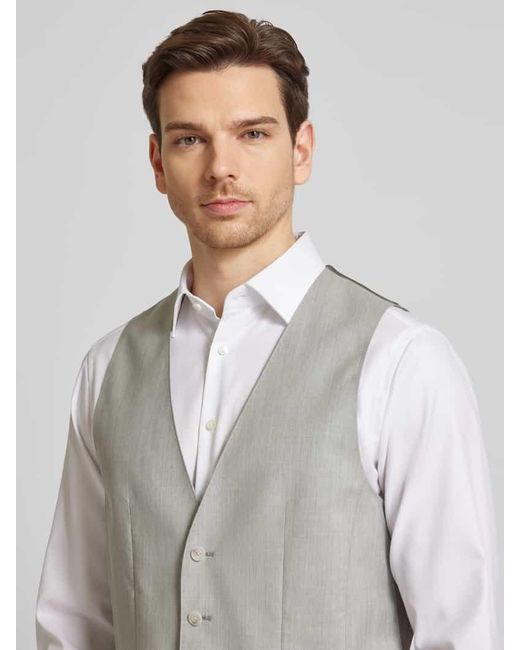 Boss Anzugweste aus Schurwolle mit Paspeltaschen Modell 'Huge' in Gray für Herren