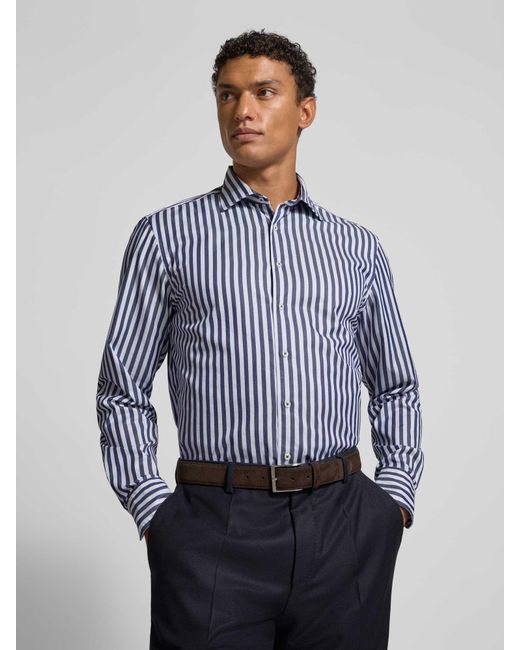 Stenstroms Regular Fit Vrijetijdsoverhemd Met Kentkraag, Model 'Casual' in het Blue voor heren