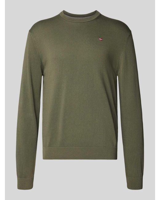 Napapijri Regular Fit Shirt Met Lange Mouwen En Logostitching, Model 'Droz' in het Green voor heren