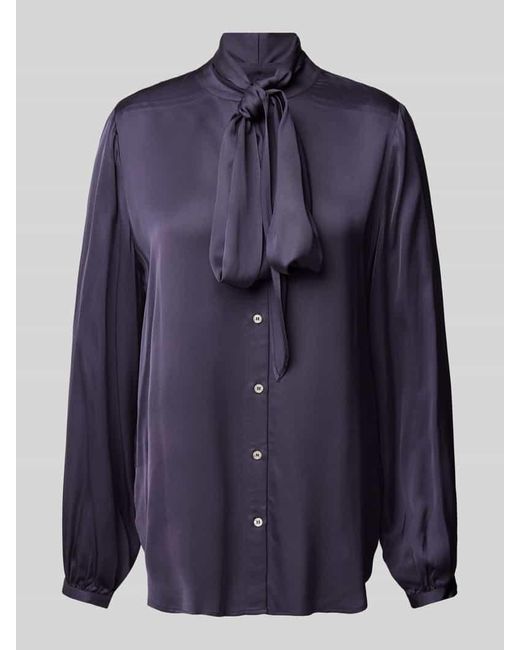 Emily Van Den Bergh Blue Regular Fit Bluse Mit Durchgehender Knopfleiste