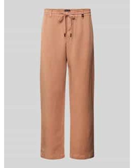Strellson Regular Fit Chino Met Elastische Band, Model 'Saturn' in het Natural voor heren