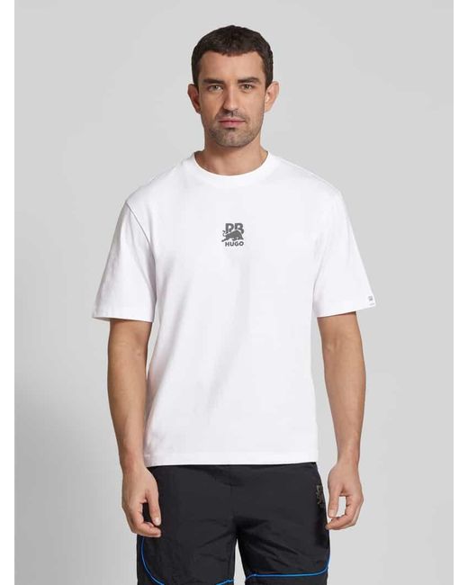 HUGO T-Shirt mit Label-Print Modell 'Deckies' in White für Herren