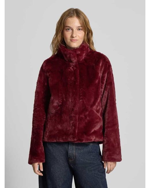 ONLY Red Regular Fit Jacke in Kunstfell-Optik Modell 'NEWVIDA'