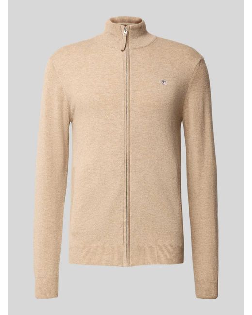 Gant Gebreid Jack Met Ritssluiting in het Natural voor heren