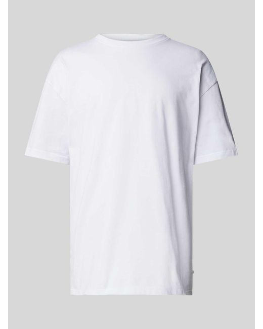Samsøe & Samsøe T-Shirt Met Geribde Ronde Hals, Model 'Hudson' in het White voor heren
