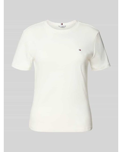 Tommy Hilfiger White Slim Fit T-Shirt aus reiner Baumwolle