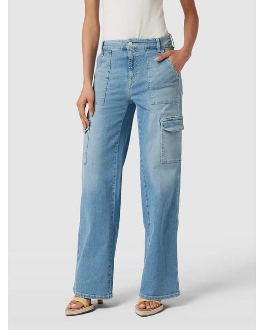 Cambio Blue Wide Fit Jeans mit Knopf- und Reißverschluss Modell 'ANDY'