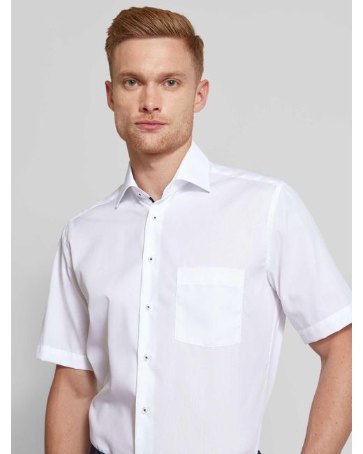 Eterna Regular Fit Zakelijk Overhemd Met 1/2-mouwen in het White voor heren