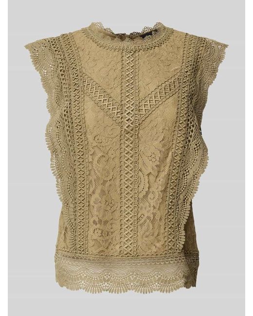 S.oliver Natural Regular Fit Bluse aus Spitze