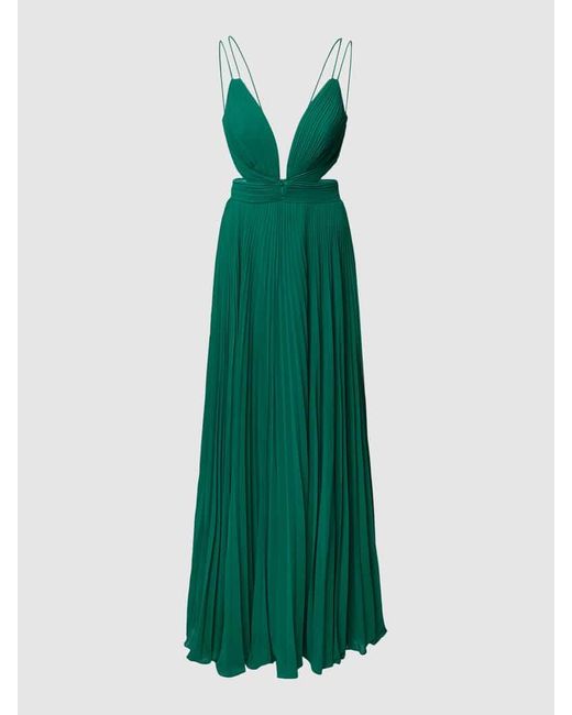 Luxuar Green Abendkleid mit Plisseefalten