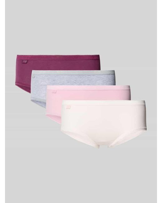 Sloggi Pink Slip mit elastischem Bund Modell 'BASIC' im 4er-Pack