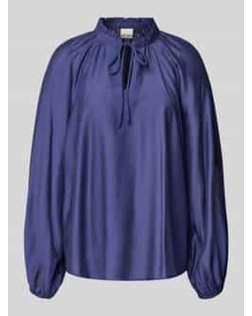 Ichi Regular Fit Blouse Met Druppelvormige Hals, Model 'Karlani' in het Blue