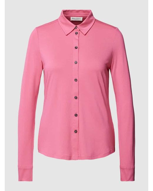 Marc O' Polo Pink Bluse in unifarbenem Design