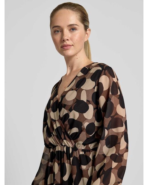 ZABAIONE Jurk Van Viscosemix Met V-Hals, Model 'Yasmin' in het Black