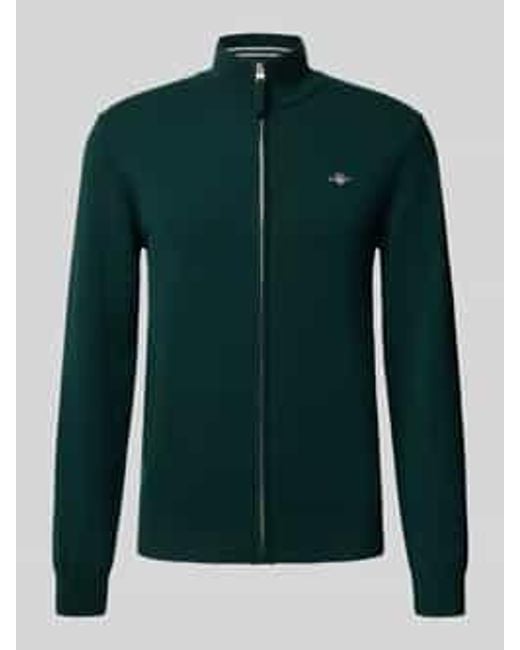 Gant Gebreid Jack Met Ritssluiting in het Green voor heren