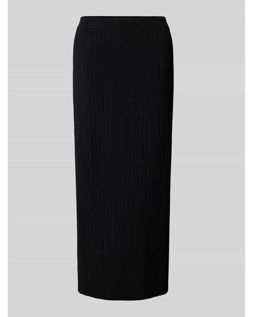 Staud Black Midirock mit Strukturmuster Modell 'LYLE'
