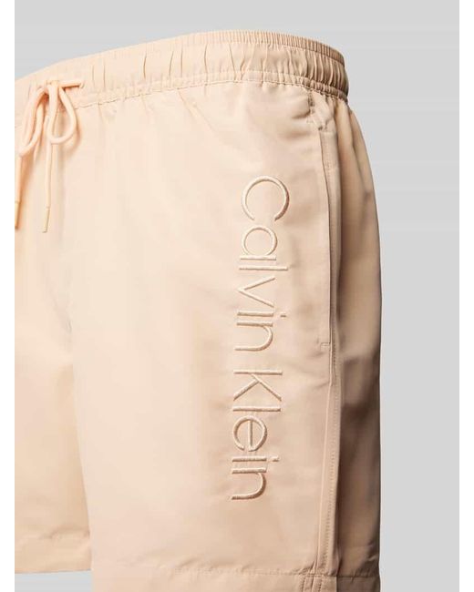 Calvin Klein Badehose Mit Label-Stitching in Natural für Herren