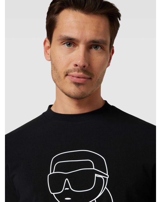 Karl Lagerfeld T-Shirt mit Label-Print in Black für Herren