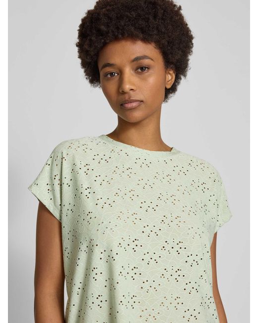 ONLY Regular Fit T-shirt Met Etskanteffect Model 'smilla' in het Green