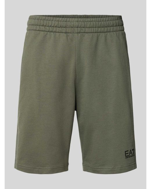 EA7 Korte Broek Met Labeldetail in het Green voor heren