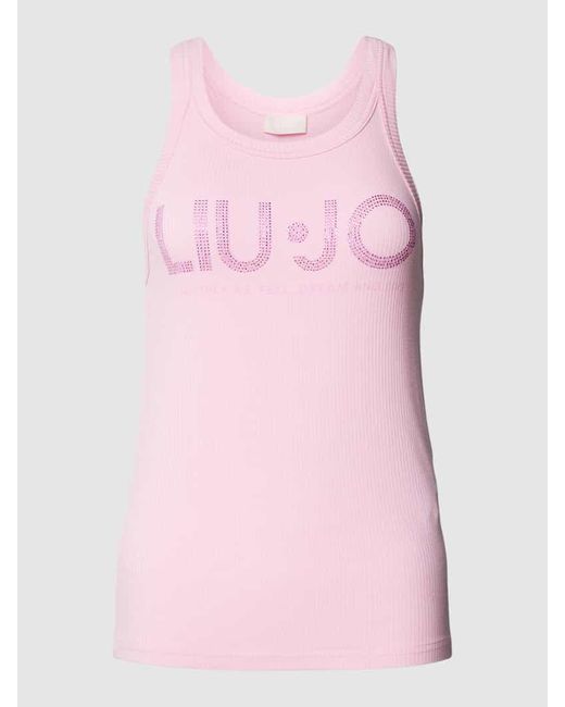 Liu Jo Pink Trägertop mit Ziersteinbesatz