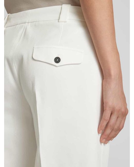 Windsor. White Slim Fit Bundfaltenhose mit Knopf- und Reißverschluss