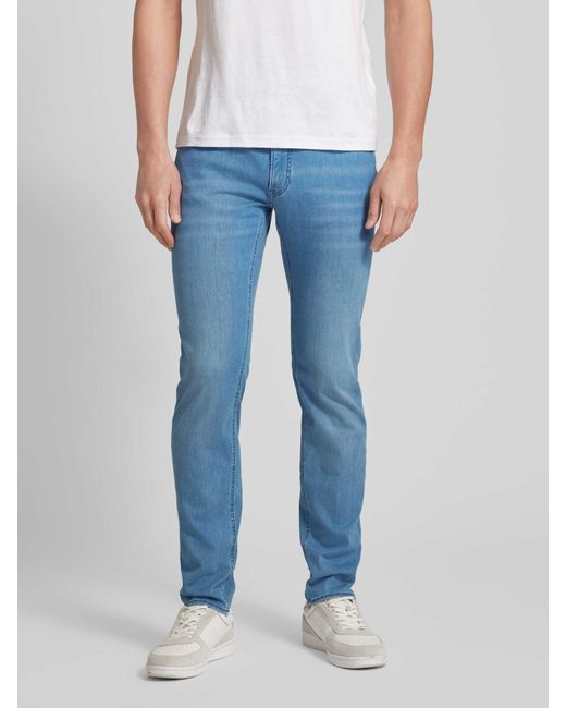 Brax Straight Fit Jeans mit Label-Patch Modell 'CHUCK' in Blue für Herren