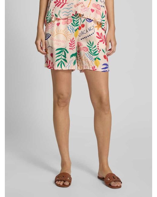Rich & Royal Multicolor Regular Fit Shorts mit gelegten Falten