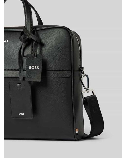 Boss Handtasche mit Applikationen Modell 'Zair' in Black für Herren