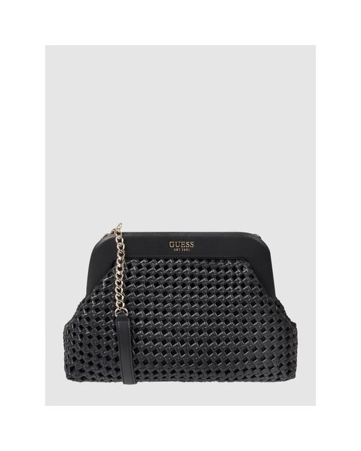 Guess Crossbody Bag in FlechtOptik Modell 'Sicilia' in Schwarz Lyst AT