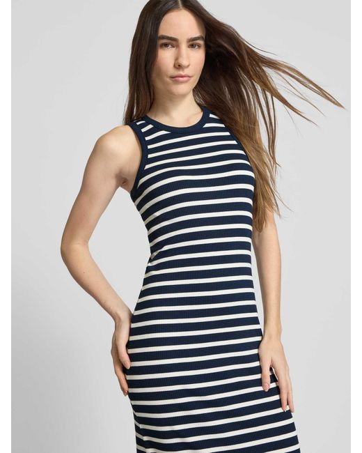 Tommy Hilfiger Slim Fit Maxi-jurk Zonder Mouwen in het Blue