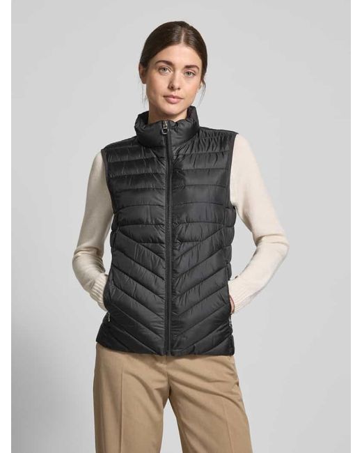 S.oliver Black Regular Fit Steppweste Mit Stehkragen