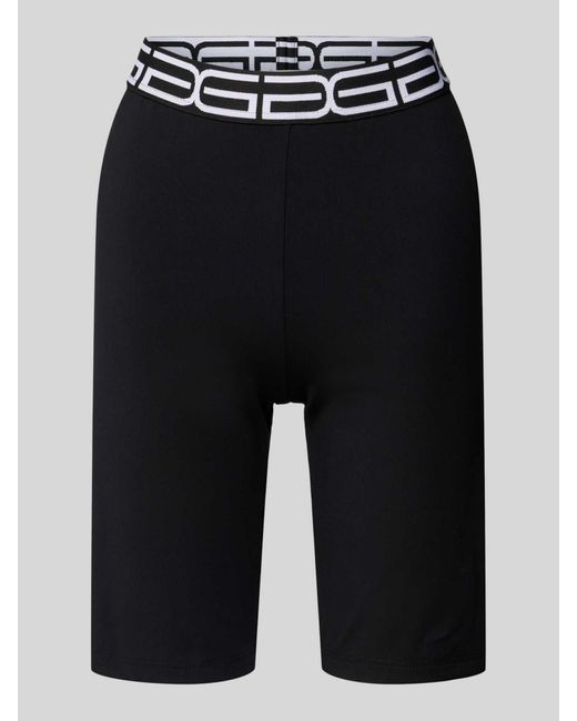 Gestuz Black Skinny Fit Shorts mit Label-Bund Modell 'Bika'