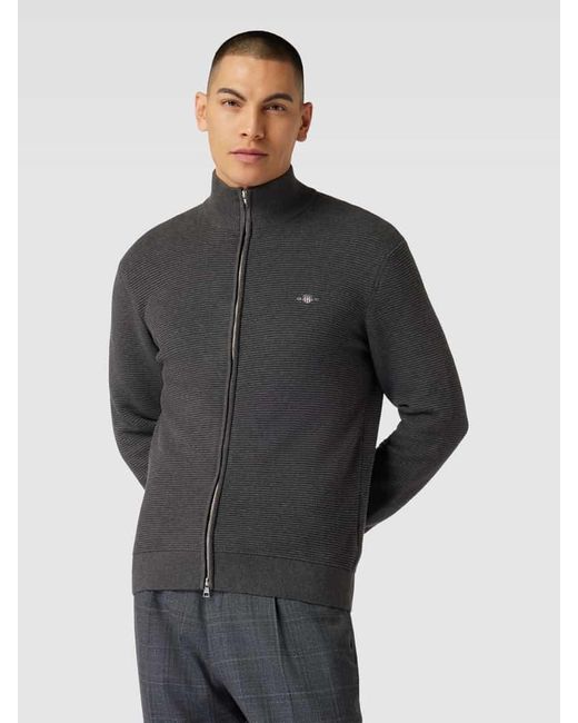 Gant Strickjacke mit Zweiwege-Reißverschluss in Gray für Herren