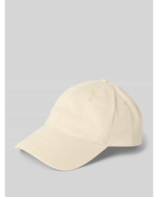 Calvin Klein Natural Basecap mit Label-Stitching